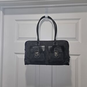 Dooney & Bourke Black Anniversary Signature Double Pocket Satchel Monogram
